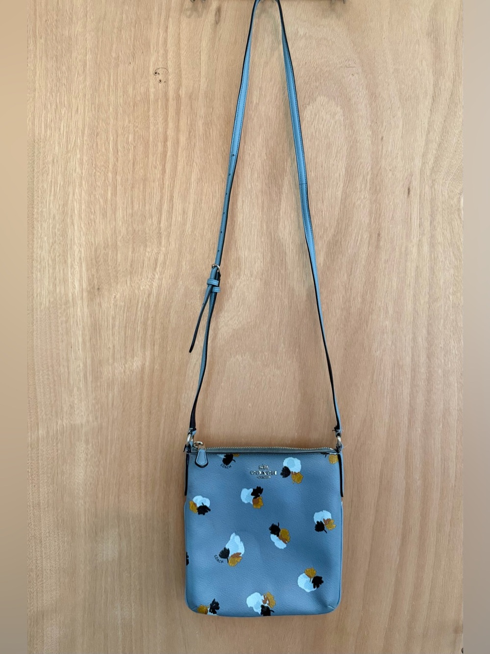 Coach Crossbody Bag Cornflower Blue Field Flora North South